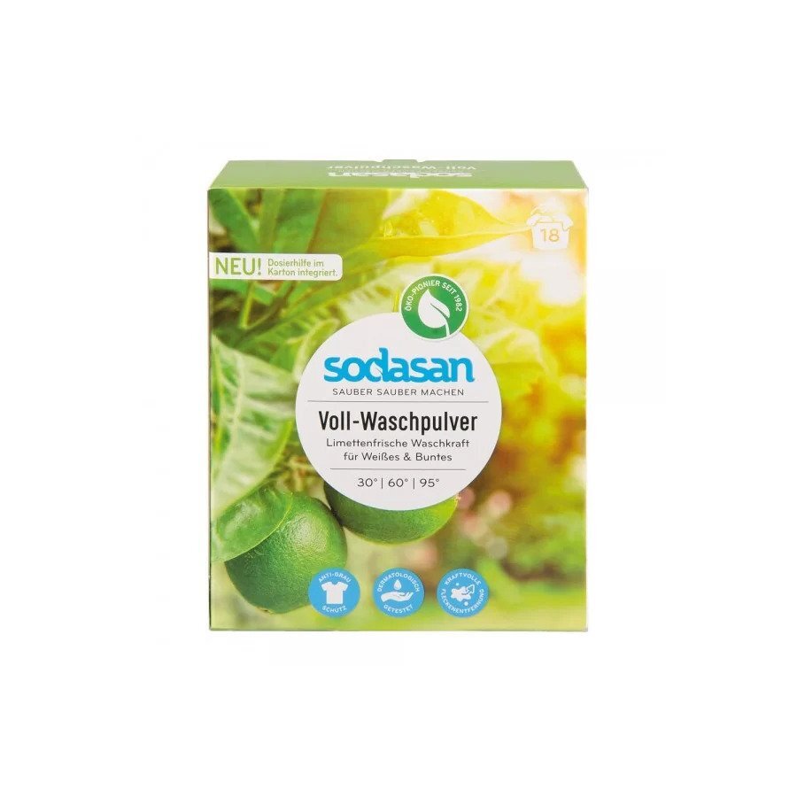 SODASAN Detergent praf bio pentru spalari grele universal cu Lime 1010 kg