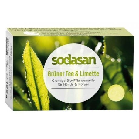 SODASAN Sapun crema bio ceai verde si lime 100g