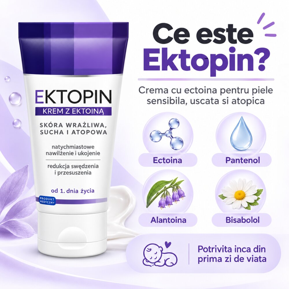 Solinea Crema Ektopin cu ectoina pentru piele sensibila uscata si atopica hidratare si calmare 50 ml