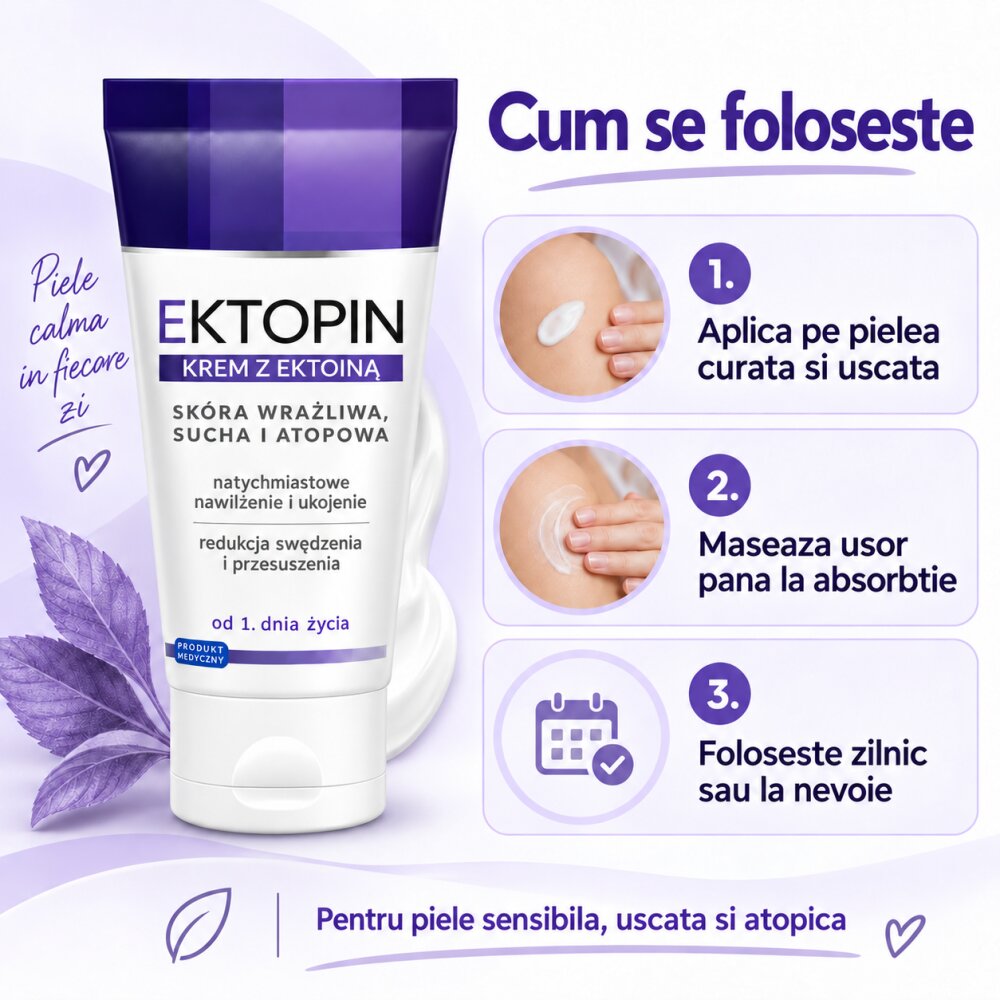 Solinea Crema Ektopin cu ectoina pentru piele sensibila uscata si atopica hidratare si calmare 50 ml
