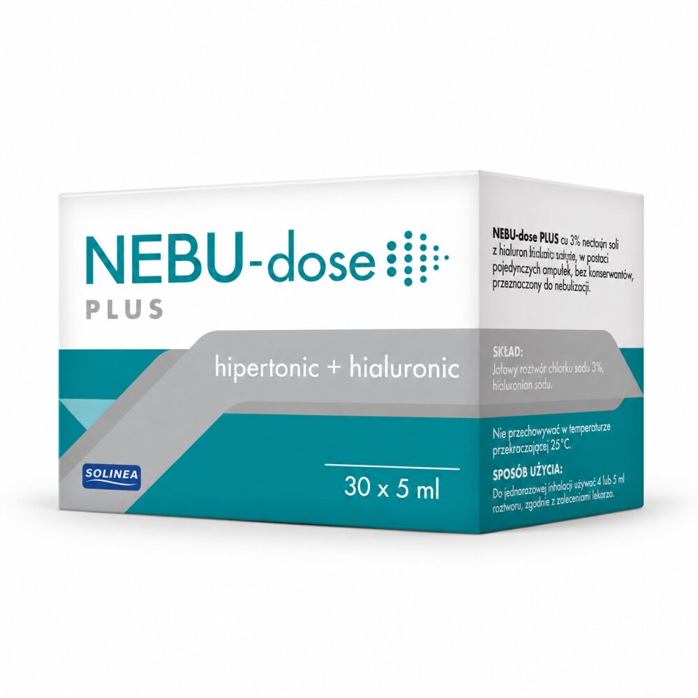 Solinea Solutie pentru inhalare Nebu-dose Plus cu clorura de sodiu 3 si acid hialuronic 30 fiole x 5 ml