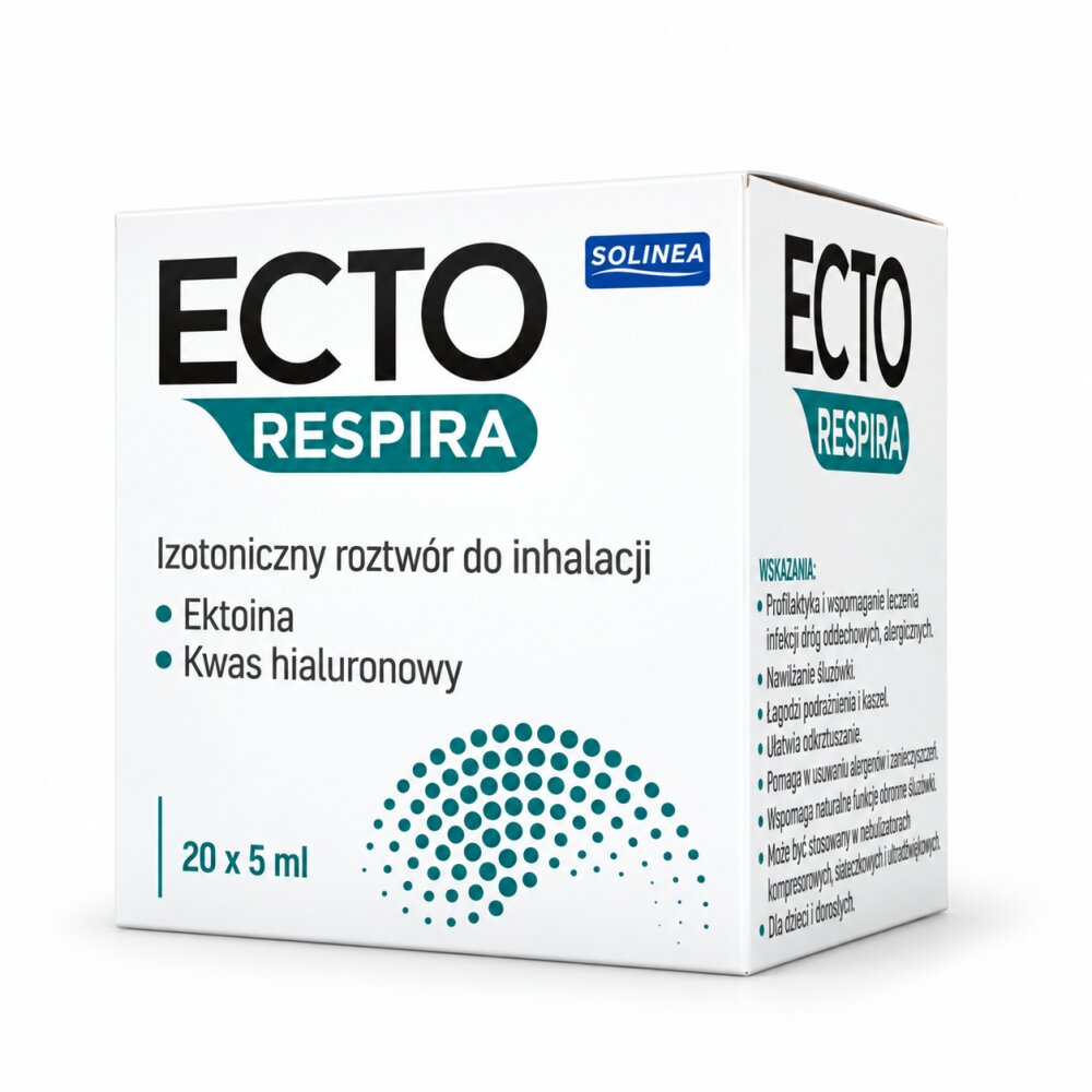 Solinea Solutie sterila pentru inhalare Ecto Respira cu ectoina si acid hialuronic NaCl 09 dispozitiv medical 20 fiole x 5 ml