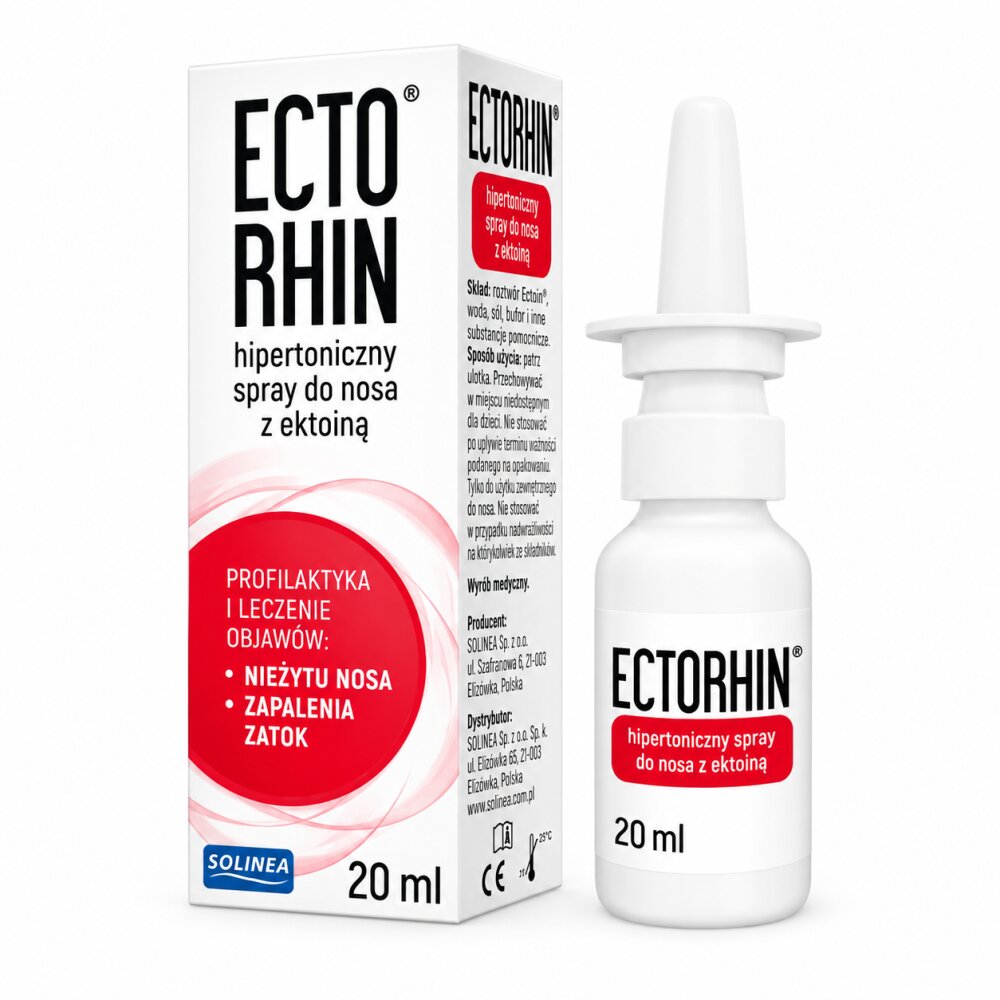 Solinea Spray nazal hipertonic Ectorhin cu ectoina pentru rinita si sinuzita 20 ml