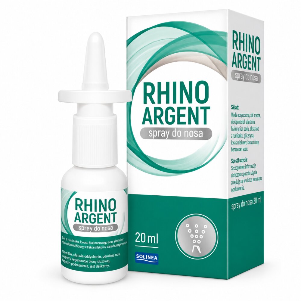 Solinea Spray nazal Rhinoargent dispozitiv medical cu argint coloidal cupru coloidal si ulei de eucalipt protectia si regenerarea mucoasei nazale