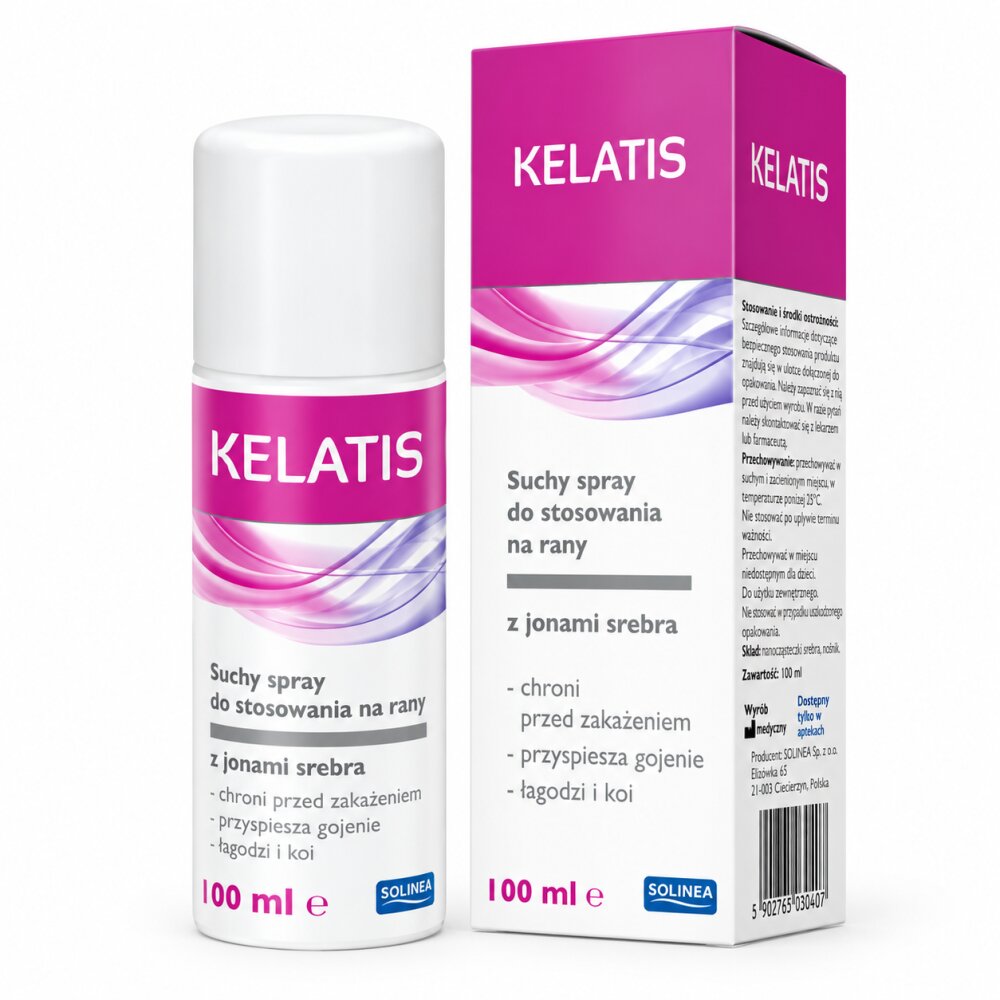 Solinea Spray pentru rani Kelatis pulbere minerala absorbanta cu 25 argint ionic dispozitiv medical 100 ml