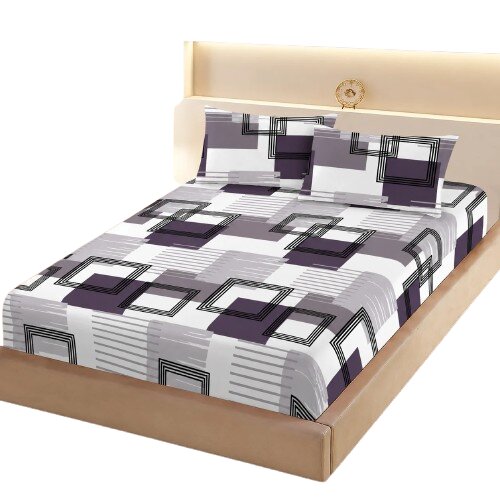 Somnart Cearceaf de pat din finet cu 2 fete de perna pentru saltea de 160 x 200 cm Urban Blocks