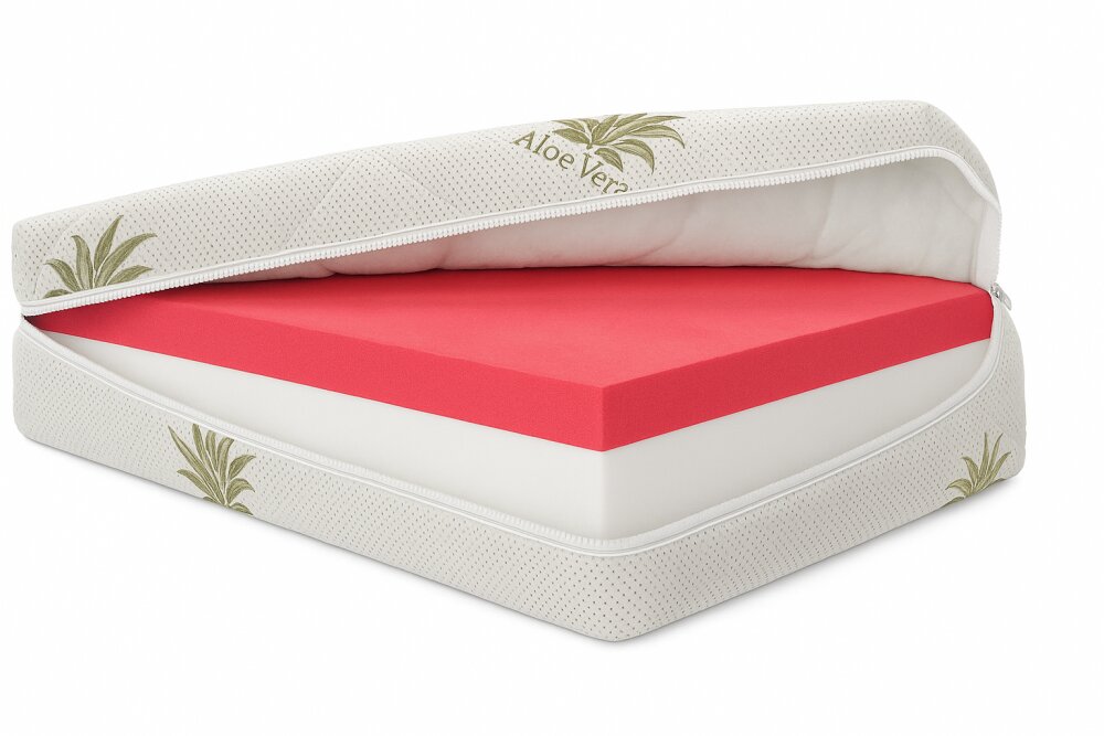 Somnart Husa pentru saltea Aloe Vera matlasata lavabila cu fermoar 4 laturi 120 x 200 x 14 cm