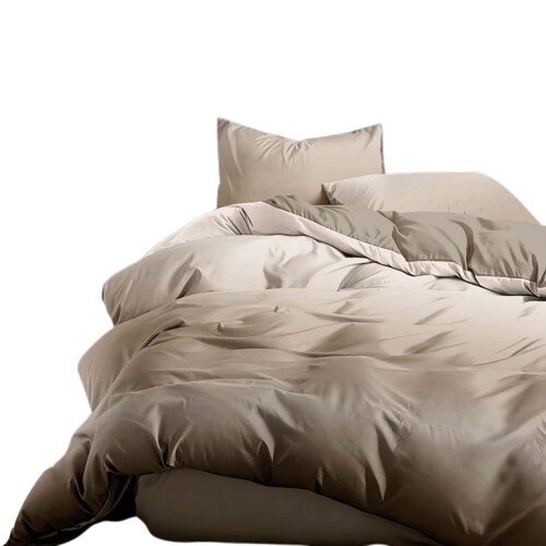 Somnart Lenjerie de pat din finet 4 piese Enjoy Life cearceaf de pat clasic 230 x 220 cm Champagne Silk