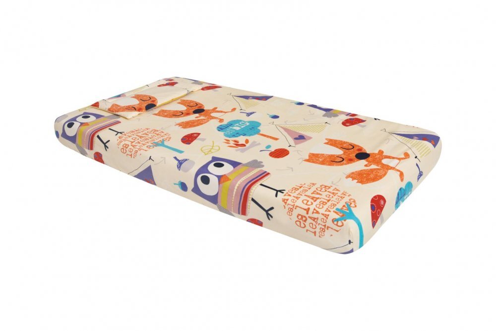 Somnart Lenjerie pentru patut 120x60 cm Bufnite Mari din bumbac cu 3 piese
