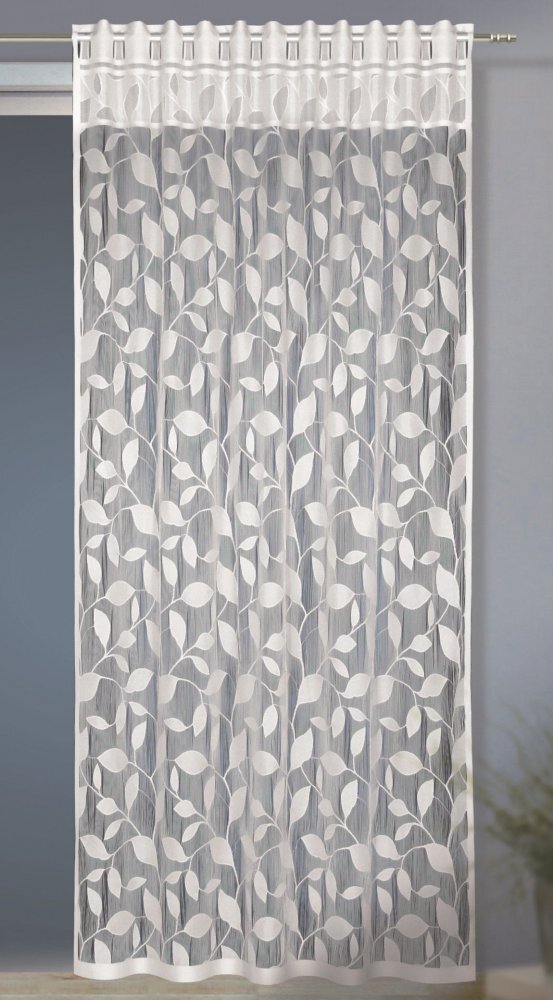 Somnart Perdea Freddy Alb prindere pe teava L140 x H245 cm