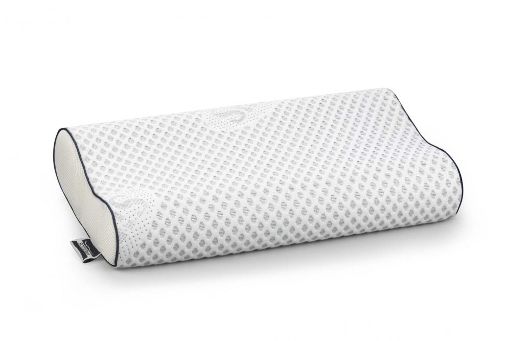 Somnart Perna anatomica cu memorie Silver Memory cu husa detasabila si lavabila 30 x 50 cm