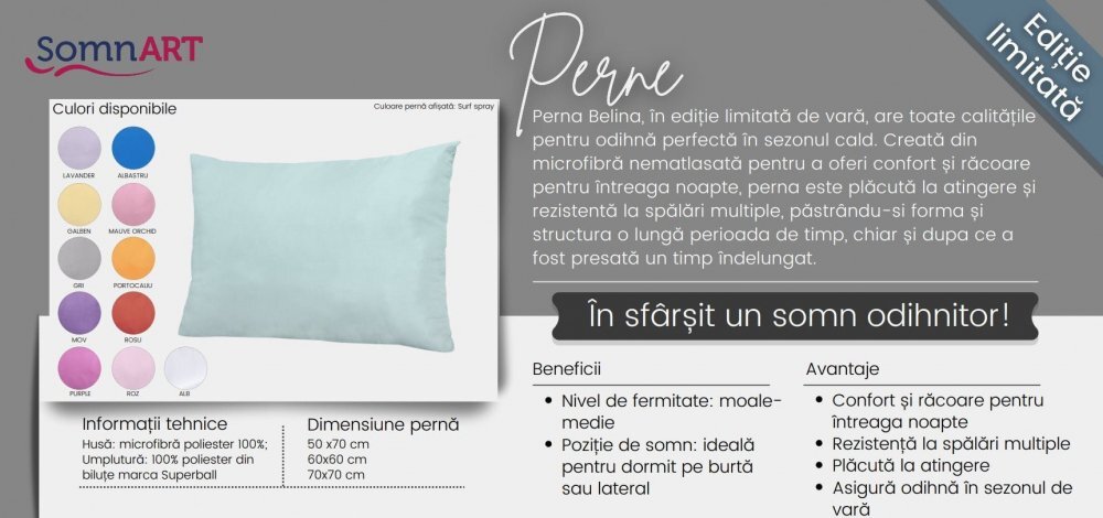 Somnart Perna Belina din microfibra lavabila la masina surf spray 50 x 70 cm