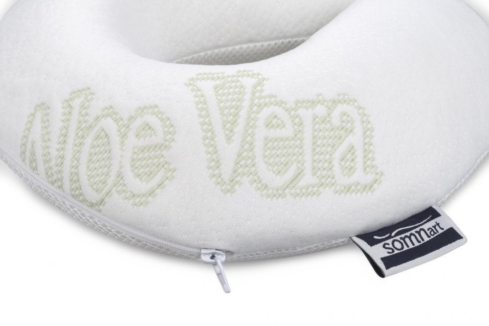 Somnart Perna de calatorie Memory Aloe Vera cu spuma de memorie si husa detasabila
