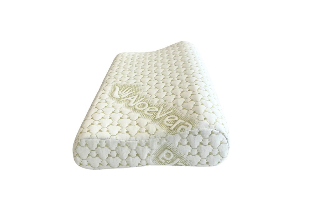 Somnart Perna ergonomica Aloe Vera Memory cu sustinere pentru gat si cap si husa detasabila 30 x 50 x 108 cm