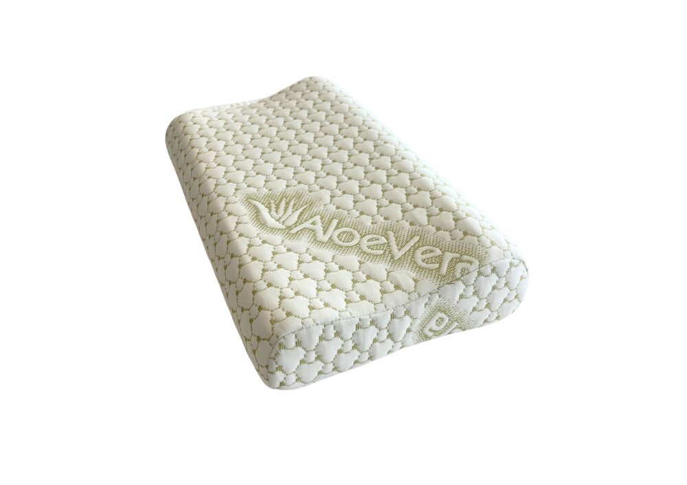 Somnart Perna ergonomica Aloe Vera Memory cu sustinere pentru gat si cap si husa detasabila 30 x 50 x 108 cm