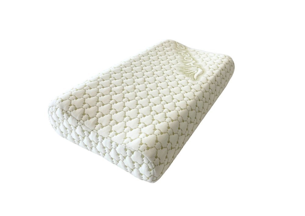 Somnart Perna ergonomica Aloe Vera Memory cu sustinere pentru gat si cap si husa detasabila 30 x 50 x 108 cm