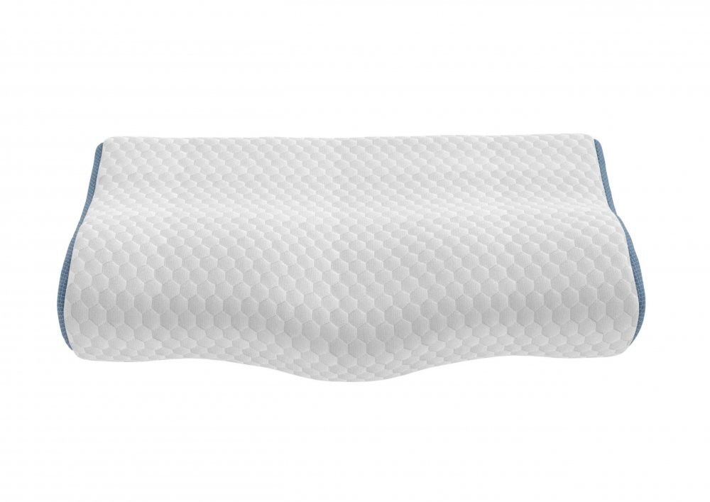 Somnart Perna ergonomica Memory Somnia 3D Air Mesh cu sustinere pentru gat si cap 30 x 50 cm