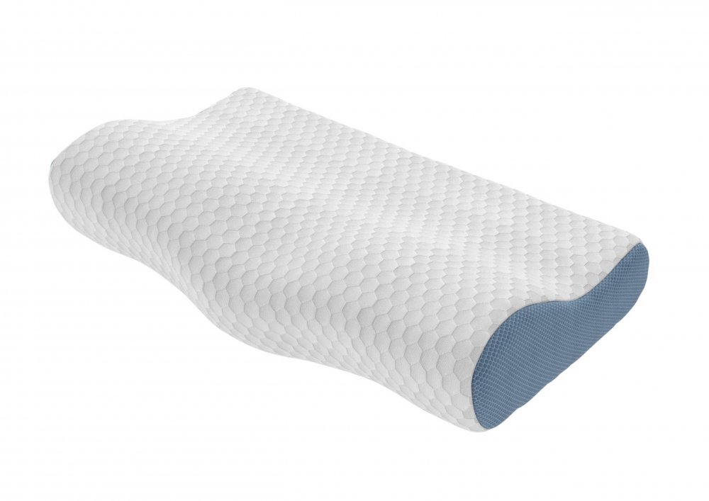 Somnart Perna ergonomica Memory Somnia 3D Air Mesh cu sustinere pentru gat si cap 30 x 50 cm
