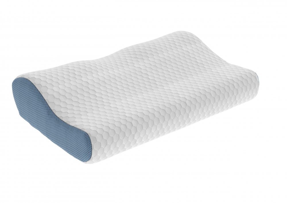 Somnart Perna ergonomica Memory Somnia 3D Air Mesh cu sustinere pentru gat si cap 30 x 50 cm