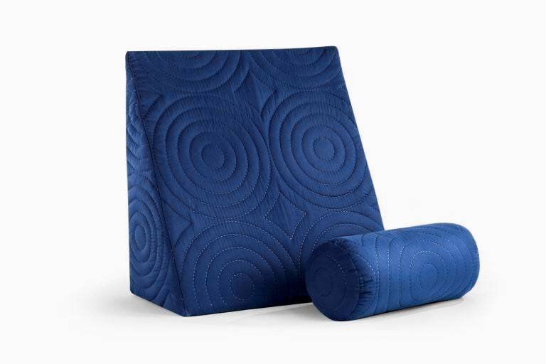 Somnart Perna Relax TV ortopedica pentru citit antireflux cu husa detasabila rezistenta la spalari multiple albastru 60 x 68 x 30 cm