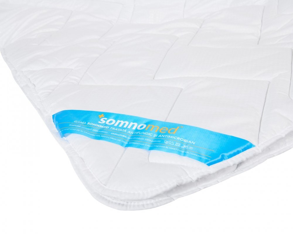 Somnart Pilota antiacarieni Somnomed din microfibra alba cu umplutura de primavara toamna 180 x 200 cm 200 gsm