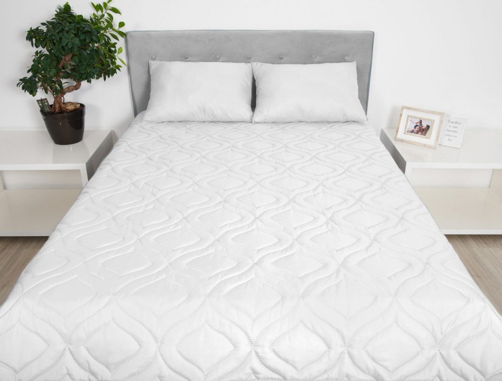 Somnart Pilota de vara Belina din microfibra lavabila alba 180 x 200 cm