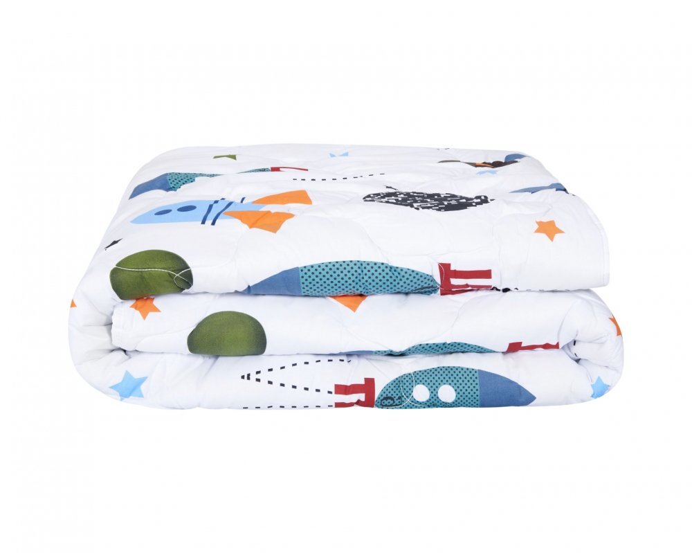 Somnart Pilota din bumbac cu imprimeu rachete 200 x 220 cm 300 gsm