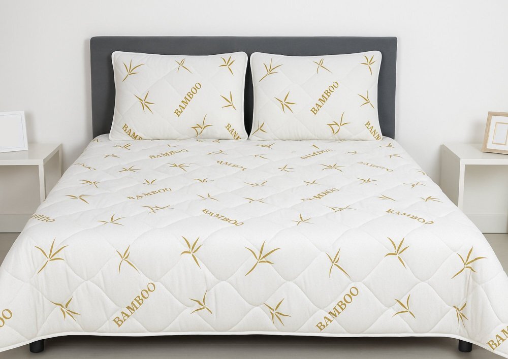 Somnart Pilota matlasata Bambus Confort din microfibra primavara toamna 140 x 200 cm 350 g