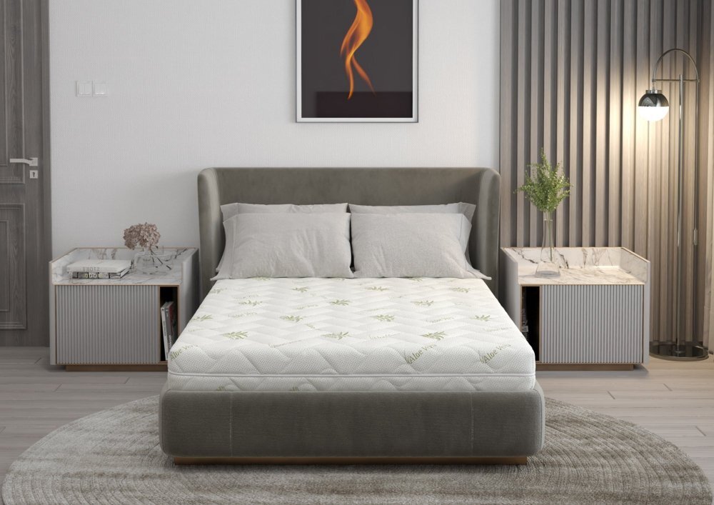 Somnart Saltea anatomica cu spuma poliuretanica Fermimax Aloe Vera 180x200x15 cm