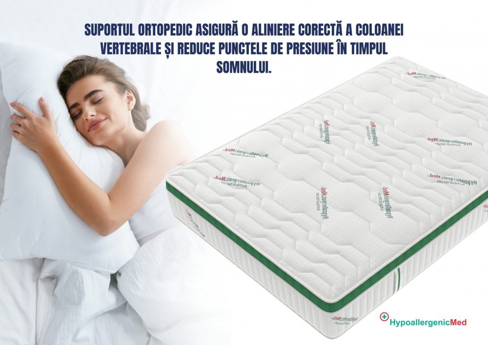 Somnart Saltea cu arcuri HypoallergenicMed Primo Protect 160 x 200 x 23 cm ortopedica cu husa antialergica