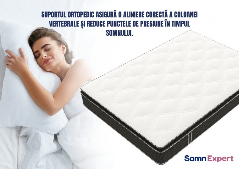 Somnart Saltea cu arcuri si memorie Somnexpert top confort 140x200x30 cu topper integrat