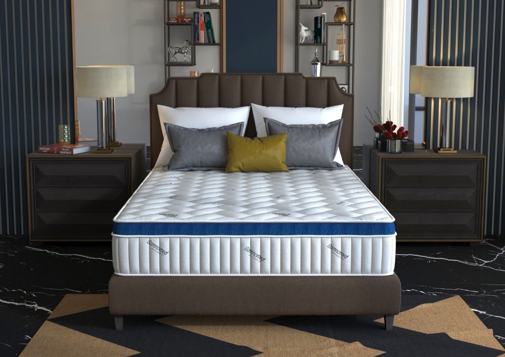 Somnart Saltea cu arcuri Somnomed Complete Care 4Family 140 x 200 x 26 cm din spuma cu memorie si husa detasabila