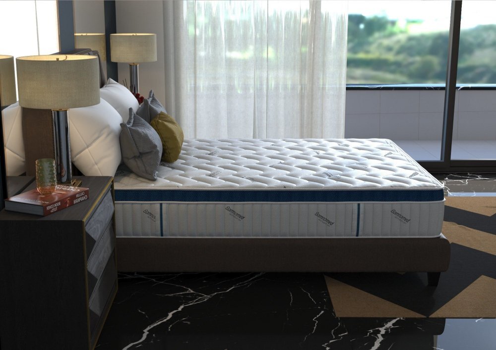 Somnart Saltea cu arcuri Somnomed Complete Care 4Family 140 x 200 x 26 cm din spuma cu memorie si husa detasabila
