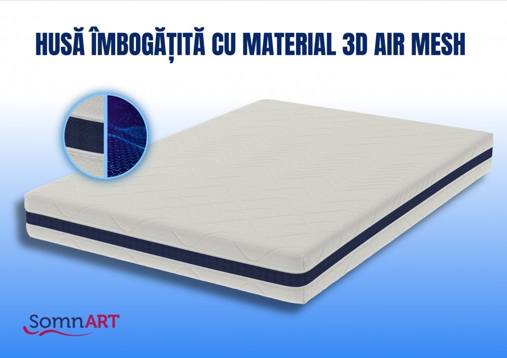 Somnart Saltea cu memorie Optimax Memory 150x200x18cm husa 3D detasabila si lavabila