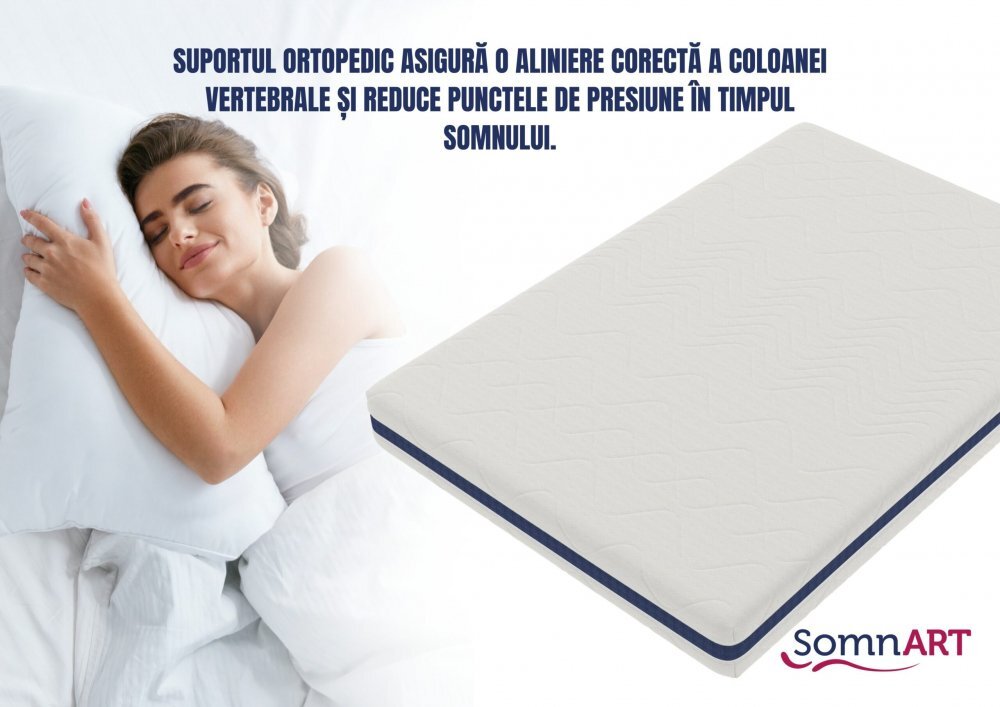 Somnart Saltea cu memorie Optimax Memory 85x195x18cm husa 3D detasabila si lavabila