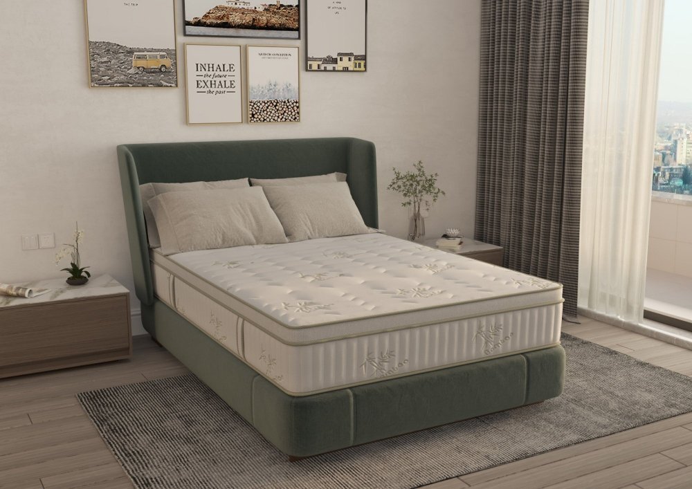 Somnart Saltea cu memorie si arcuri Bambus Super Confort Pocket Multilayer 180 x 200 x 25 cm cu husa matlasata