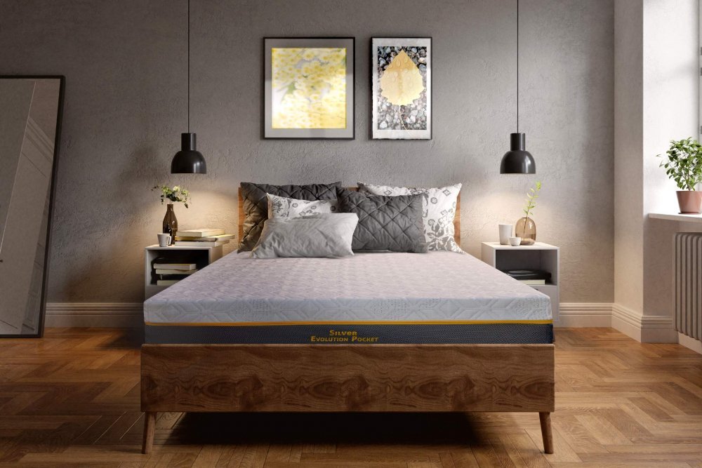Somnart Saltea cu memorie si arcuri individuale Somnexpert Silver Evolution Pocket Spring 120 x 200 x 24 cm cu husa detasabila