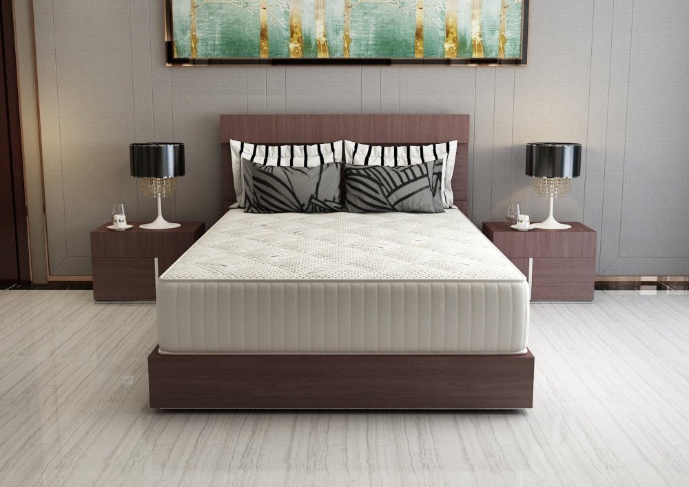 Somnart Saltea cu memorie si arcuri Silver Evolution Pocket Spring 120 x 200 x 30 cm cu husa tricot silver