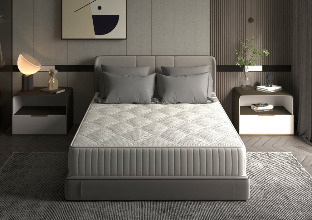 Somnart Saltea cu memorie Silver Relax 140 x 200 x 24 cm cu husa tricot silver