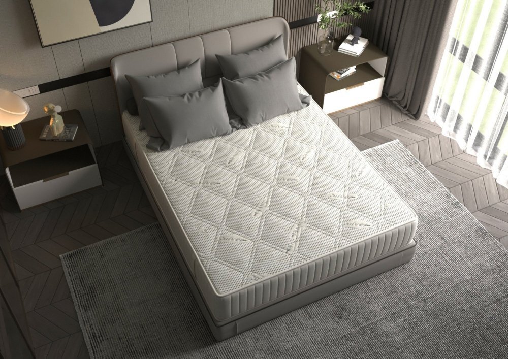 Somnart Saltea cu memorie Silver Relax 140 x 200 x 24 cm cu husa tricot silver