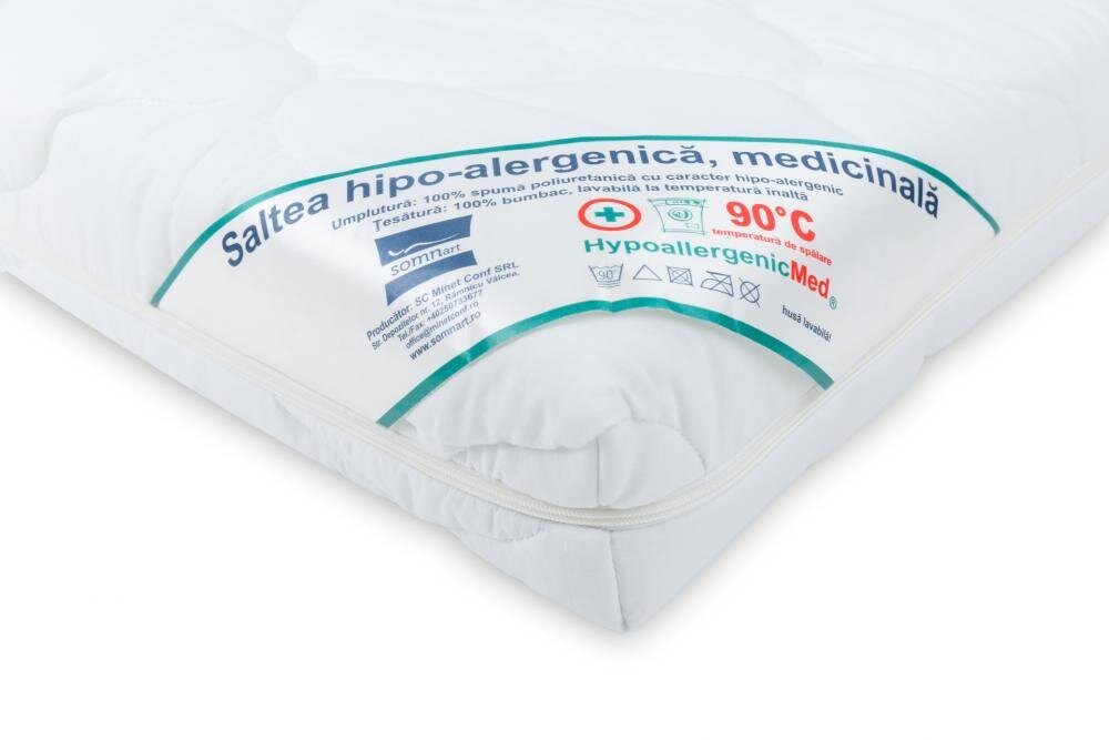 Somnart Saltea cu spuma poliuretanica HypoallergenicMed 140x70x10 cm ortopedica husa detasabila fermitate medie