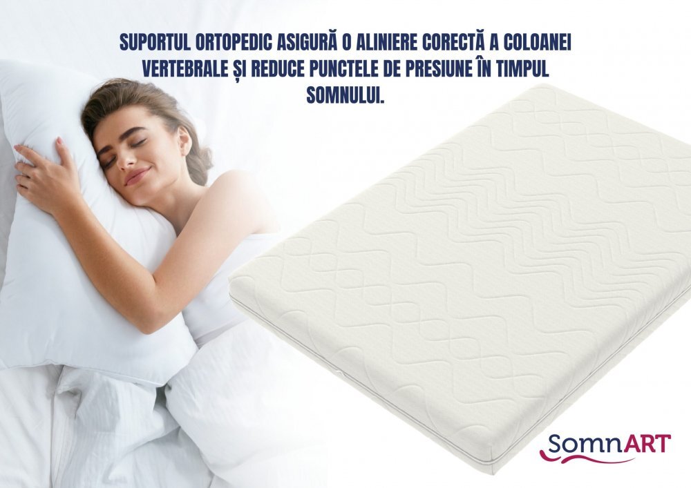 Somnart Saltea cu spuma poliuretanica Optimax Ortopedic 100x190x18 cm husa detasabila si lavabila