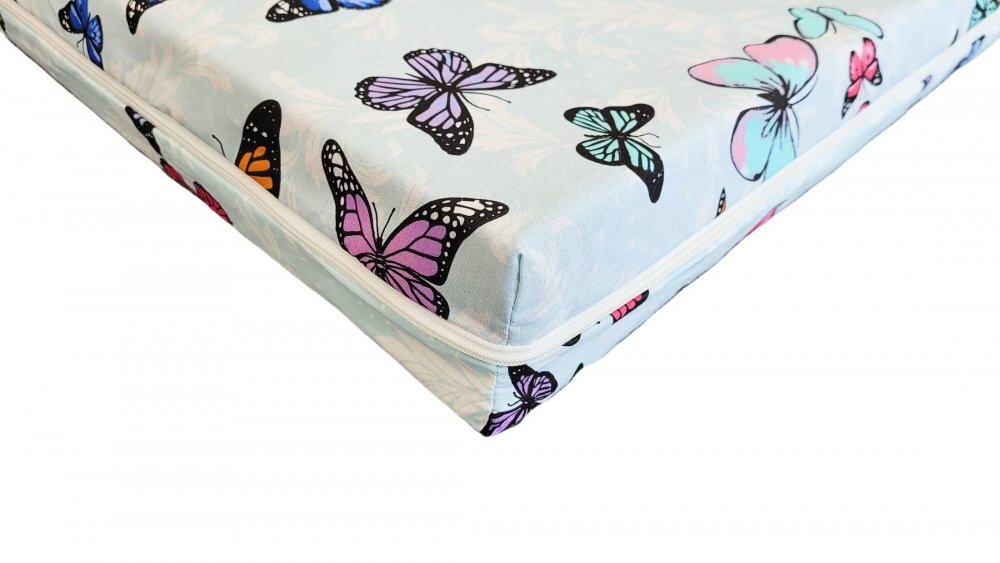 Somnart Saltea cu spuma poliuretanica Ortopedica 70x140x10 cm husa impermeabila model fluturi