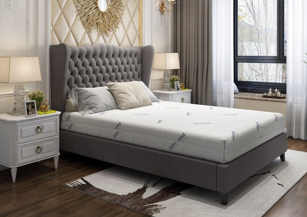 Somnart Saltea din spuma poliuretanica Somnomed Antiacaria 140 x 200 x 20 cm cu husa detasabila