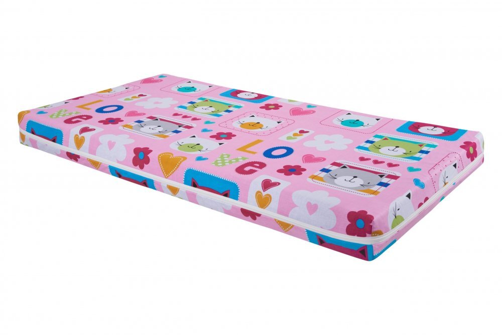 Somnart Saltea ortopedica cu spuma poliuretanica 70x140x10 cm husa impermeabila model flori