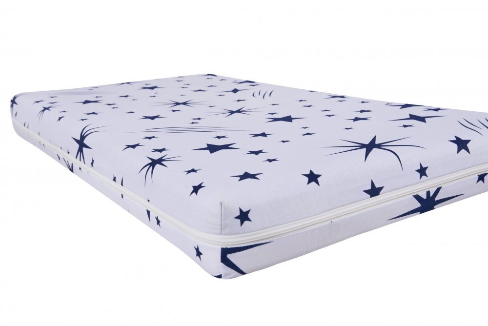 Somnart Saltea ortopedica cu spuma poliuretanica 70x140x10 cm husa impermeabila model stele