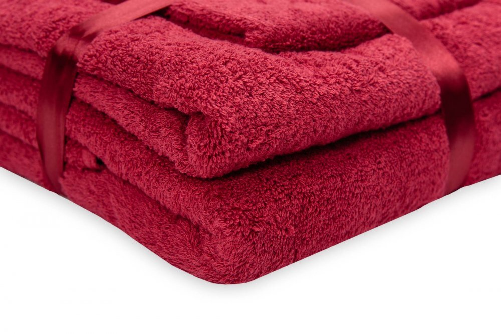 Somnart Set 3 prosoape din bumbac bordeaux Domine pentru fata corp si maini