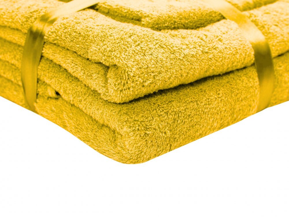 Somnart Set 3 prosoape din bumbac galben pentru fata corp si maini