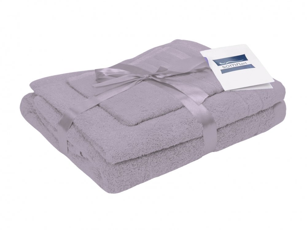 Somnart Set 3 prosoape din bumbac lila pentru fata corp si maini