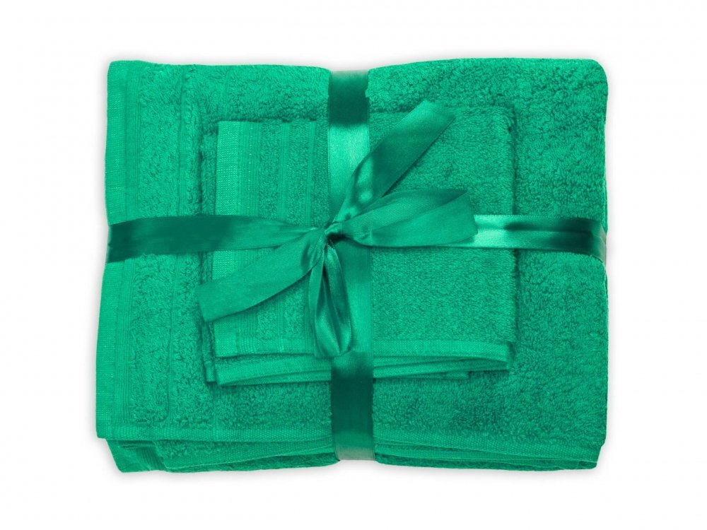 Somnart Set 3 prosoape din bumbac verde pentru fata corp si maini